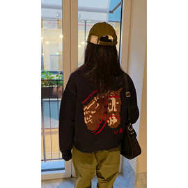 现 2025冬季新款韩国设计师urba*ic30休闲翻领小马针织毛衣