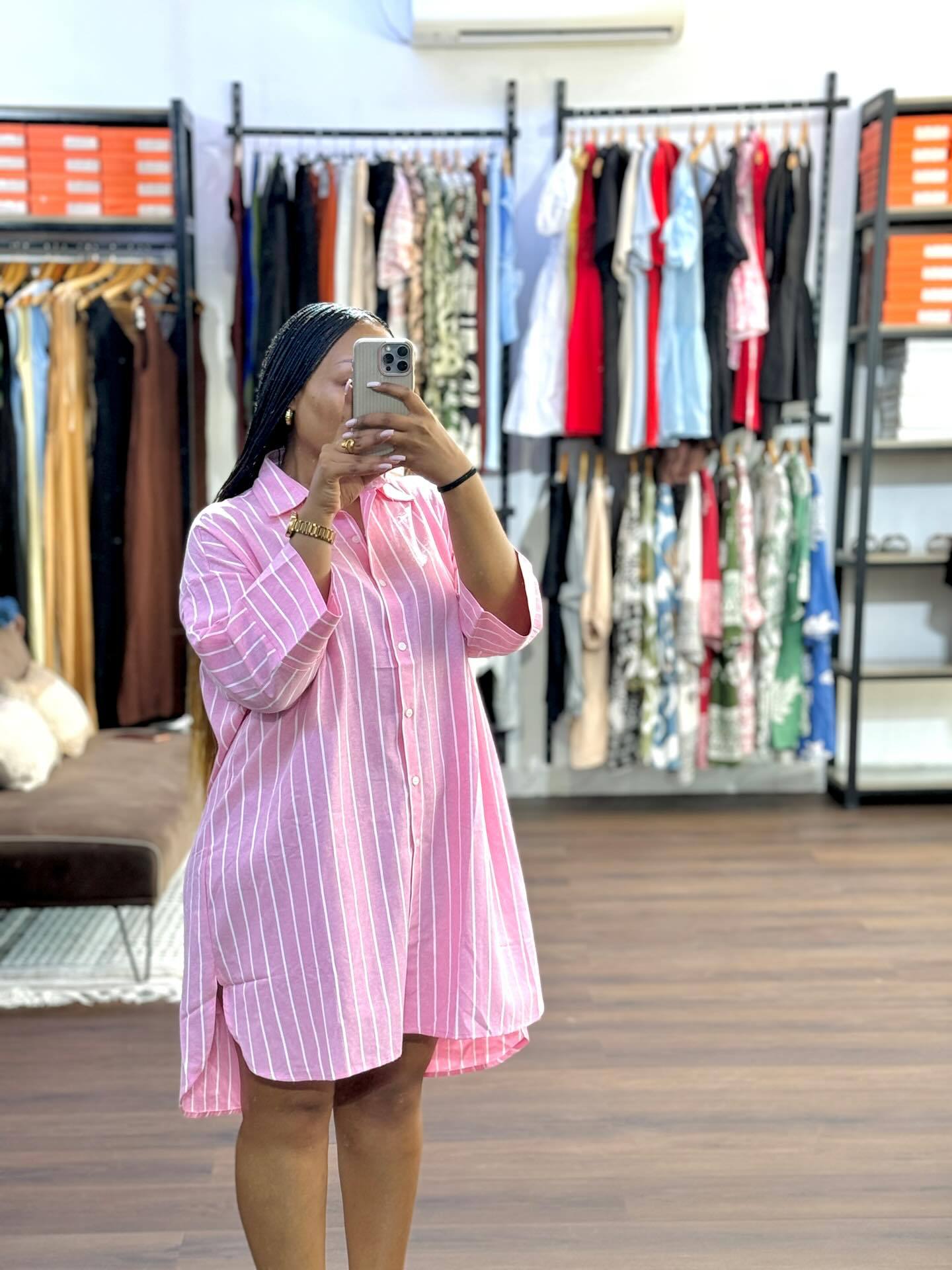 Camicia rigata oversize da donna blusa a maniche lunghe chic_voghion.com