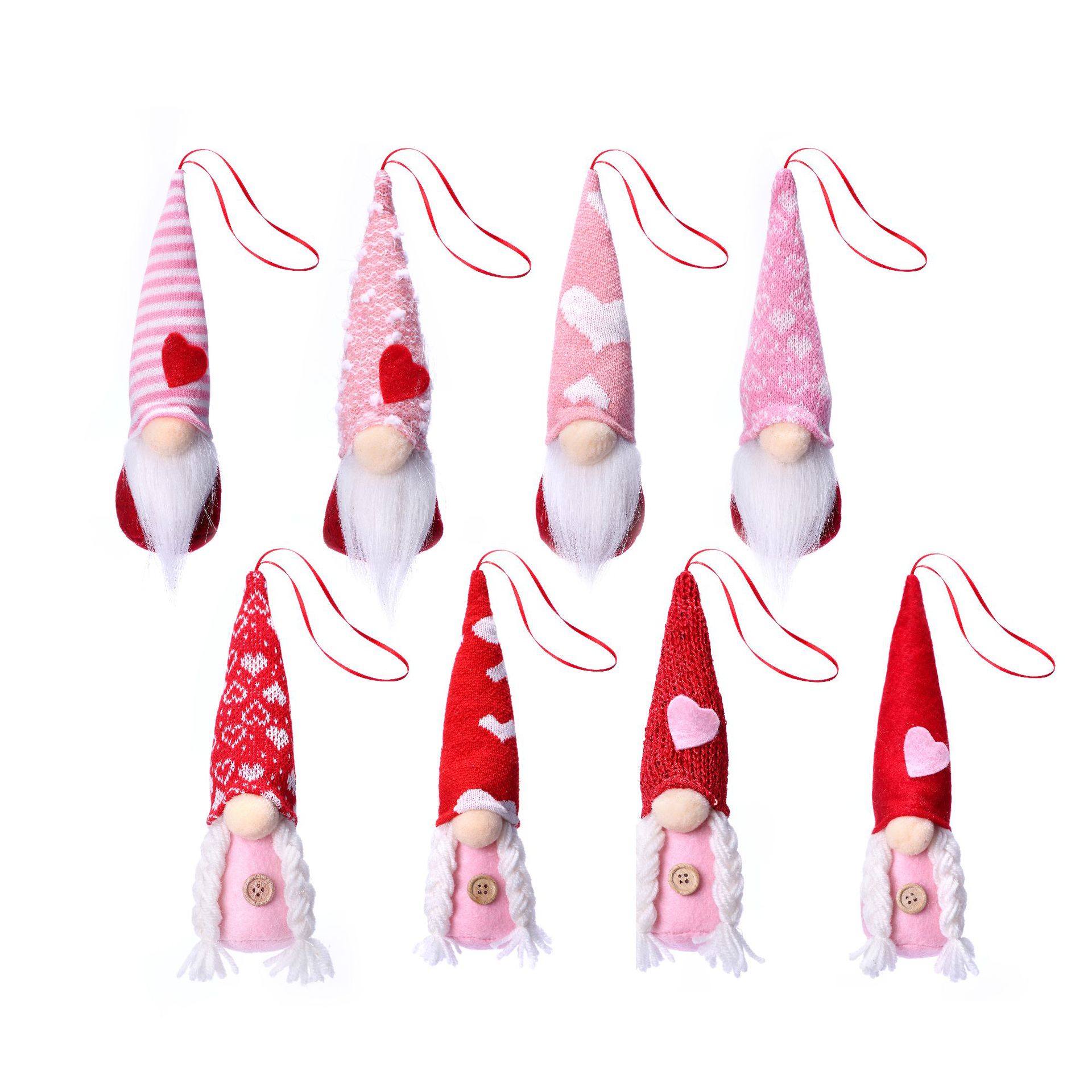 Transfronterizo nueva variedad de San Valentín de lana pequeños adornos amor pareja sin rostro anciano enano muñeca de peluche regalo