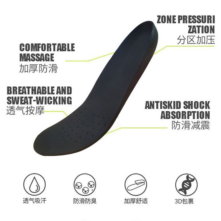 Masaje de pies plantilla cómoda anti-dolor absorción de choque transpirable desodorante absorbente de sudor deportes plantilla pu gel plantilla avanzada
