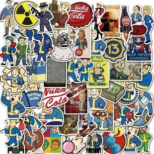 Набор наклеек Fallout Vault Boy — 50 ПВХ водостойких мультяшных наклеек, 4–6 см