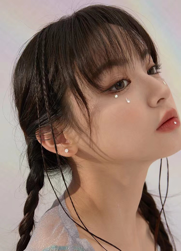 Sweet Geometric Sterling Silver Plating Earrings 1 Pair