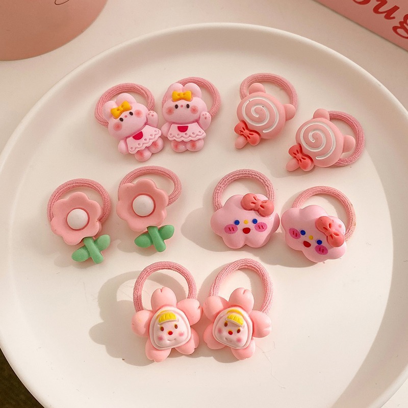 女の子と赤ちゃん用のかわいい漫画の子供用ヘアバンド、甘い親指リング、ヘアバンド、小さなゴムバンド、子供用ヘアアクセサリー|undefined