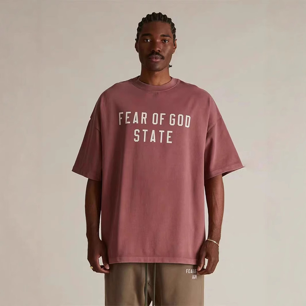 ESSENTIALS 新作 アメリカンスタイル ハイストリート ゆったり ダブルレタープリント ユニセックス 半袖Tシャツ