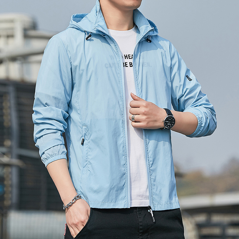 선 스크린 의류 남성 초박형 통기성 야외 아이스 실크 낚시 선 스크린 의류 여름 얇은 피부 의류 느슨한 패션 브랜드 재킷