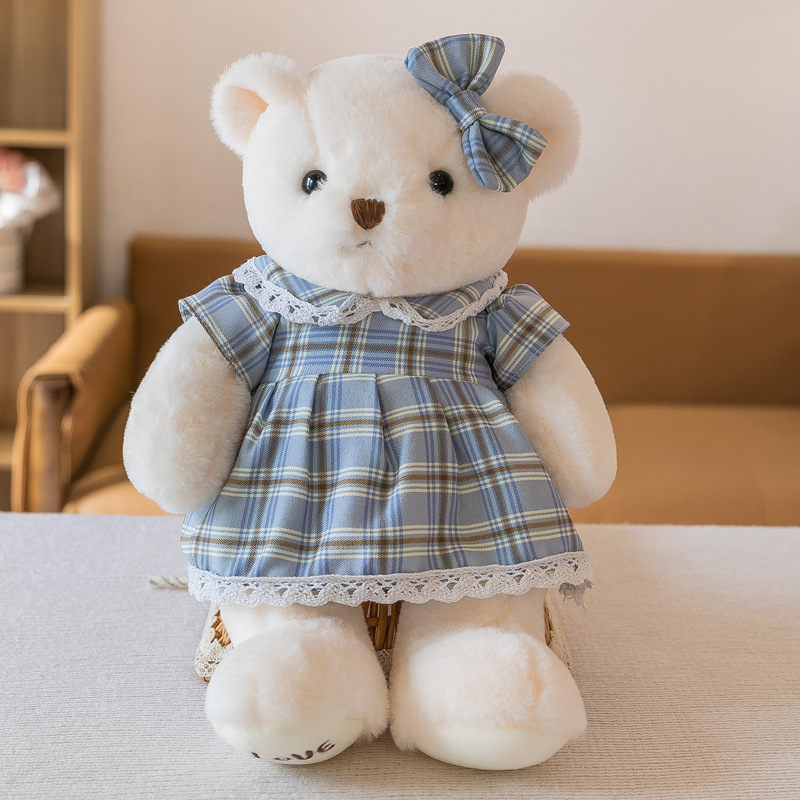 Nueva flor falda oso muñeca pareja oso juguete de peluche regalo del Día San Valentín regalo mano calmante