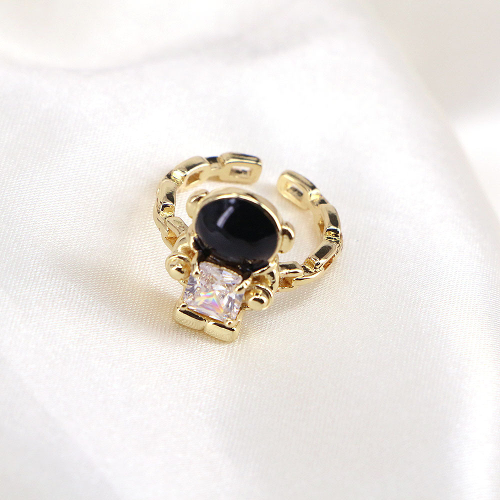 Fashion Astronaut Copper Open Ring Plating Zircon Copper Rings