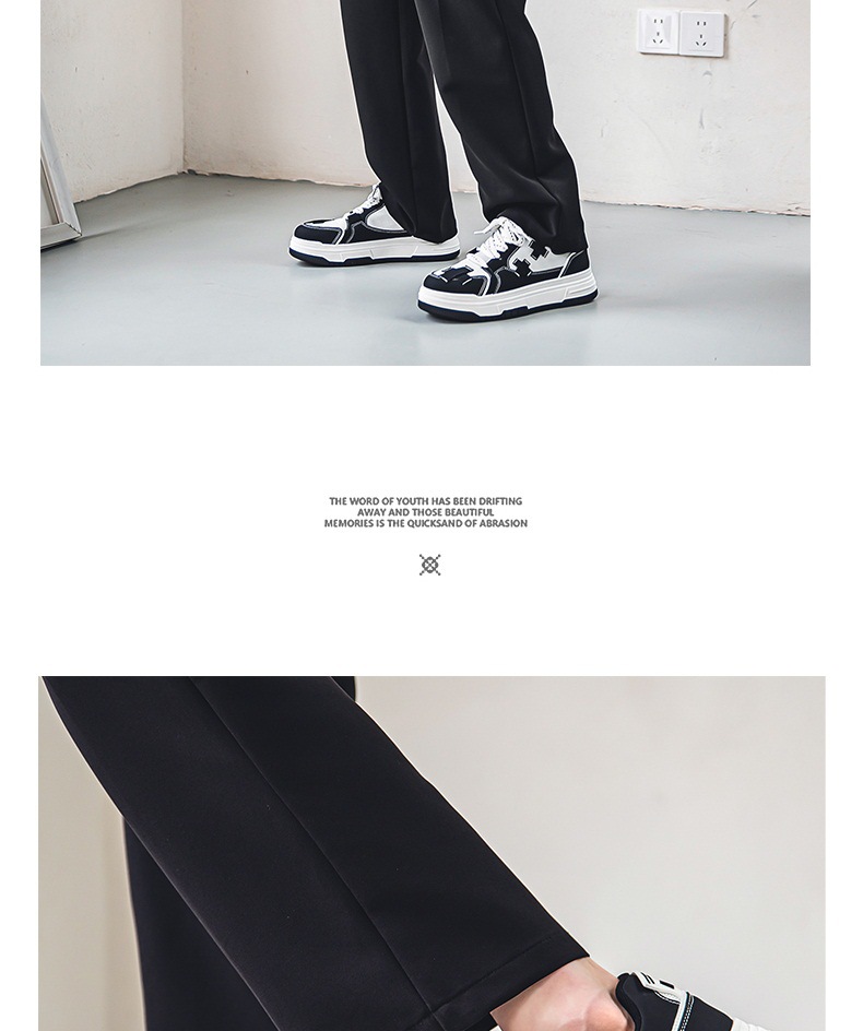 Men's Casual Sneakers White Platform Comfortable Trendy Shoes_voghion.com