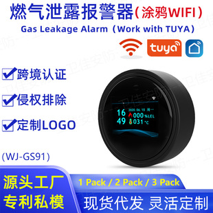 Cross-border new gas leak alarm TUYA graffiti WIFI remote notification linkage control valve detector