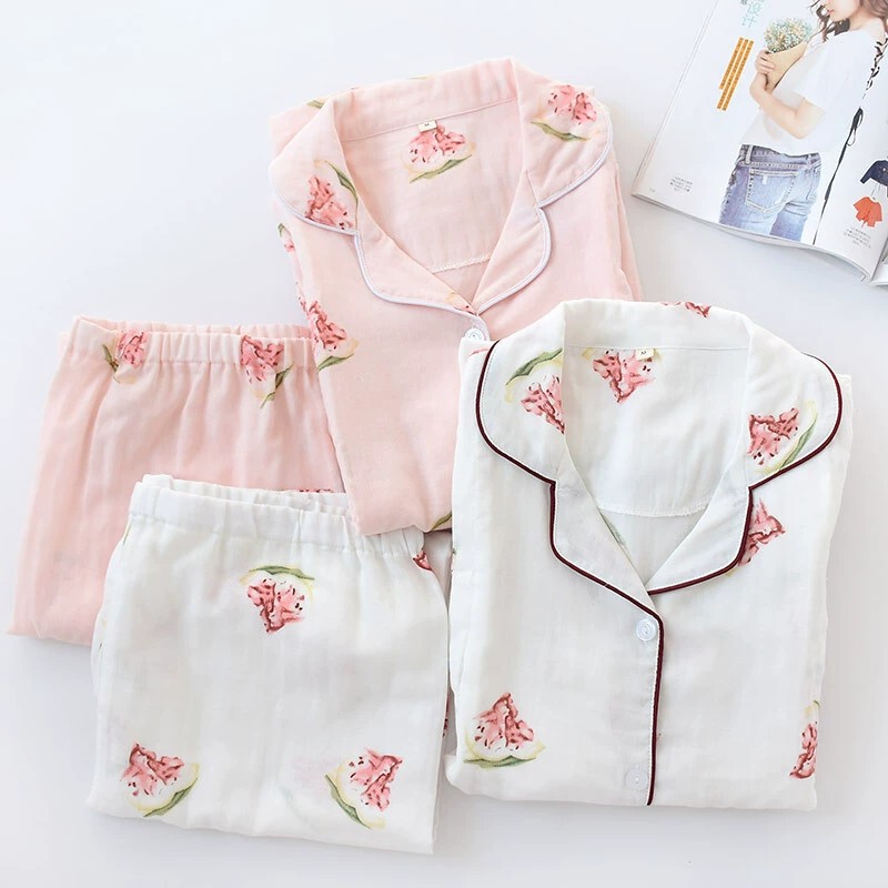 Spring, Summer and Autumn Thin Moon Suit Simple and Generous Pure Cotton Nursing Pajamas plus size Nursing Suit Double Gauze Home Clothes