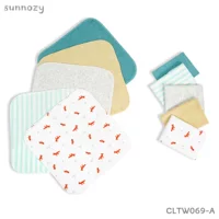 Салфетки для новорожденных Sunnozy Baby, набор из 10 штук, мягкие хлопковые, впитывающие слюну и пот, быстросохнущие, маленькие квадратные полотенца