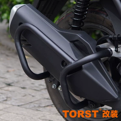 Motorcycle bumper PCX160 bumper special carbon steel - black-exhaust-bar