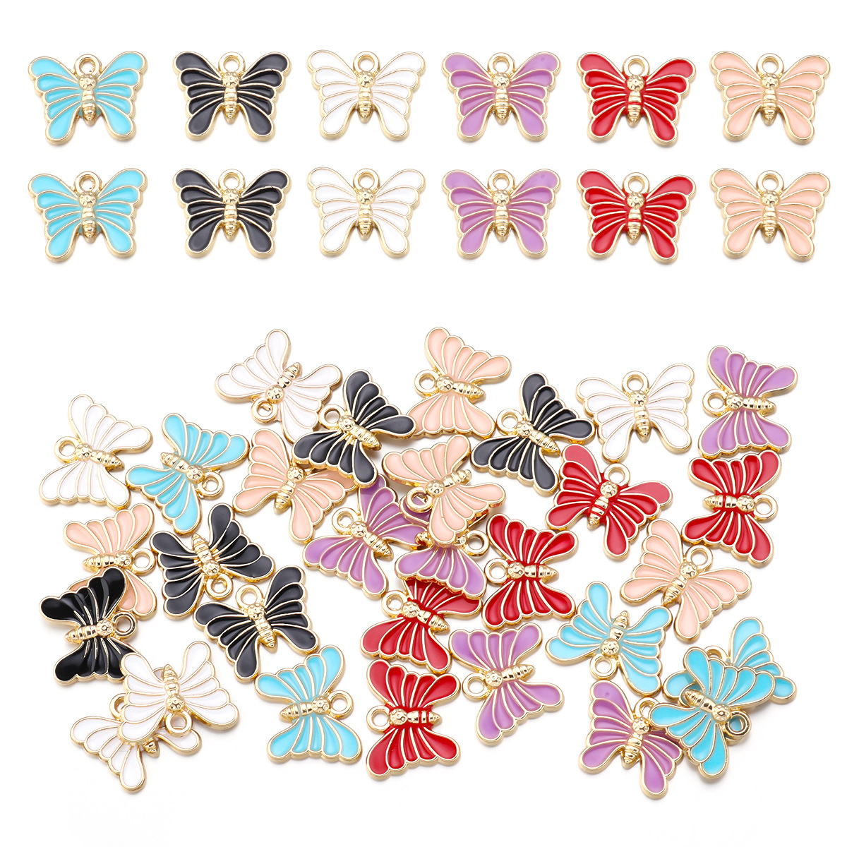 26g Weight Pendant Jewelry Making Type DIY Jewelry Accessories Classification 10 PCS/Package Quantity Alloy Material Butterfly Pattern Enamel Design IG Style, Simple Style Style 10 PCS/Package Alloy Butterfly Pendant 2