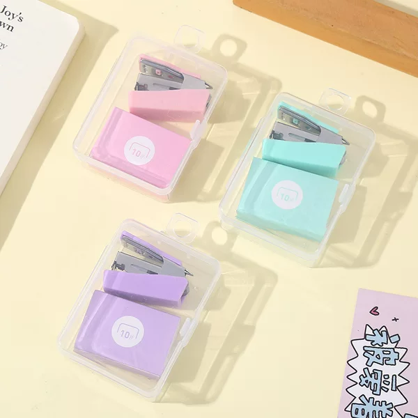 Mini No. 10 Stapler Labor-saving Lightweight Macaron Stapler Office Color Uniform Stapler Binding Needle