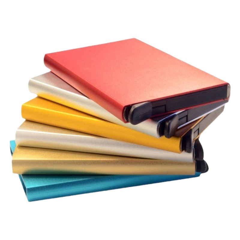 Manufacturer Wholesale Aluminum Alloy Credit Card Box Business Card Box Automatic Card Box Anti-Degaussing Rfid Metal Card Bag