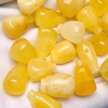 厂家批发  天然原矿俄料蜜蜡三通 文玩配饰  鸡油黄 妖白花 DIE18