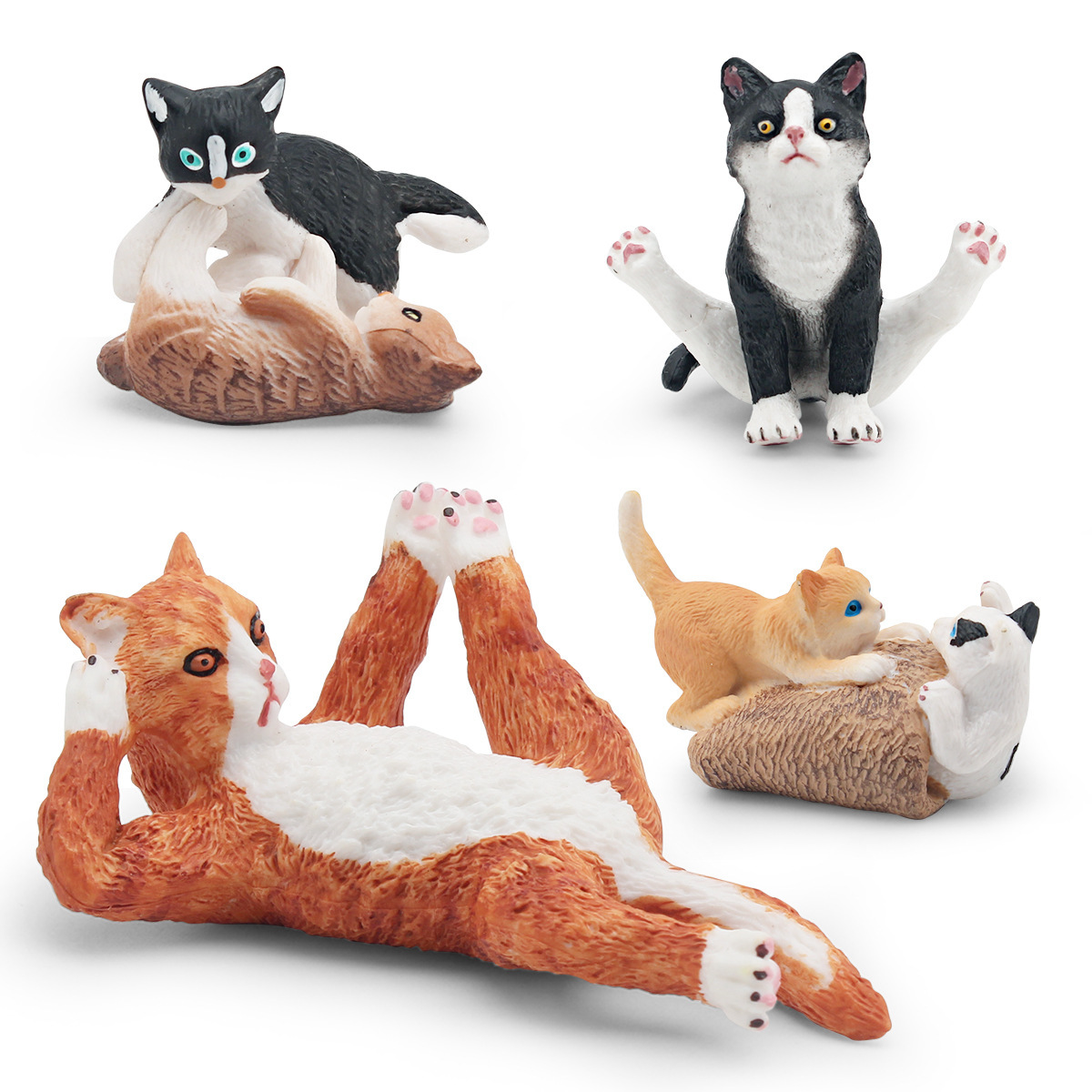 Simulación transfronteriza gato modelo lado mentira gato sentado gato jugando gatito arena Mesa escena estática escritorio decoración juguete
