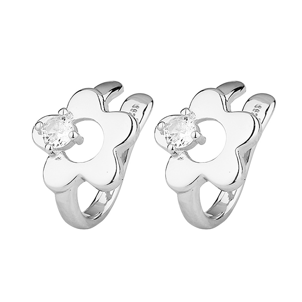 Clip oreja flor sin perforar, estilo coreano elegante, pequeño y fresco