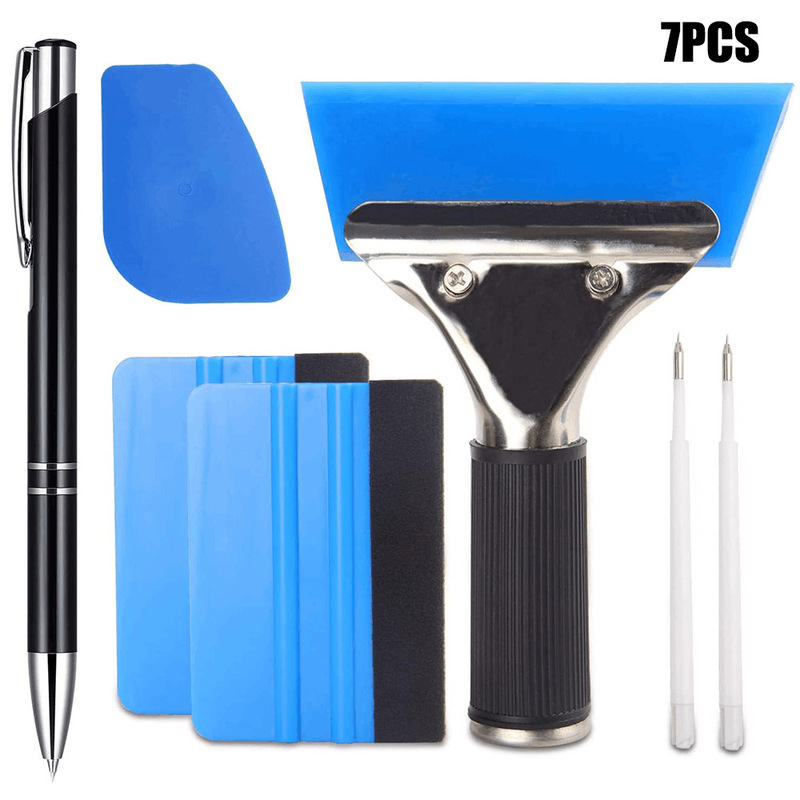 7 pieces of wallpaper installation kit for car glass film window scraper cleaning scraper with air release pen
