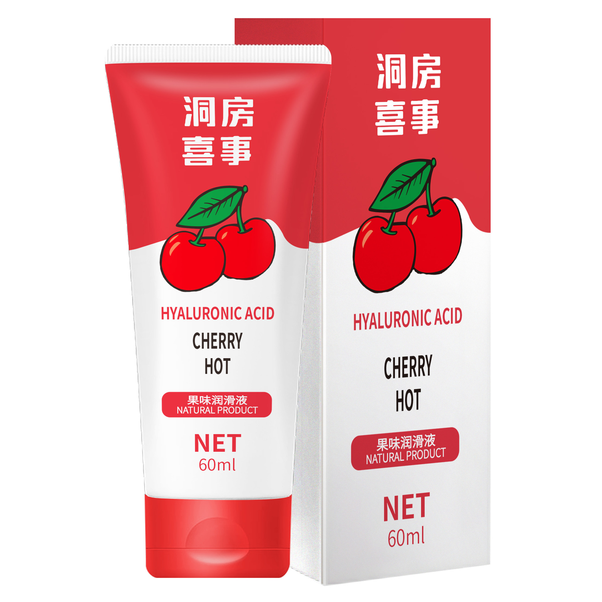 Fruit-Flavored Water-Based Personal Lubricant 60ml, Edible, No-Rinse Formula for Couples — detail image 1