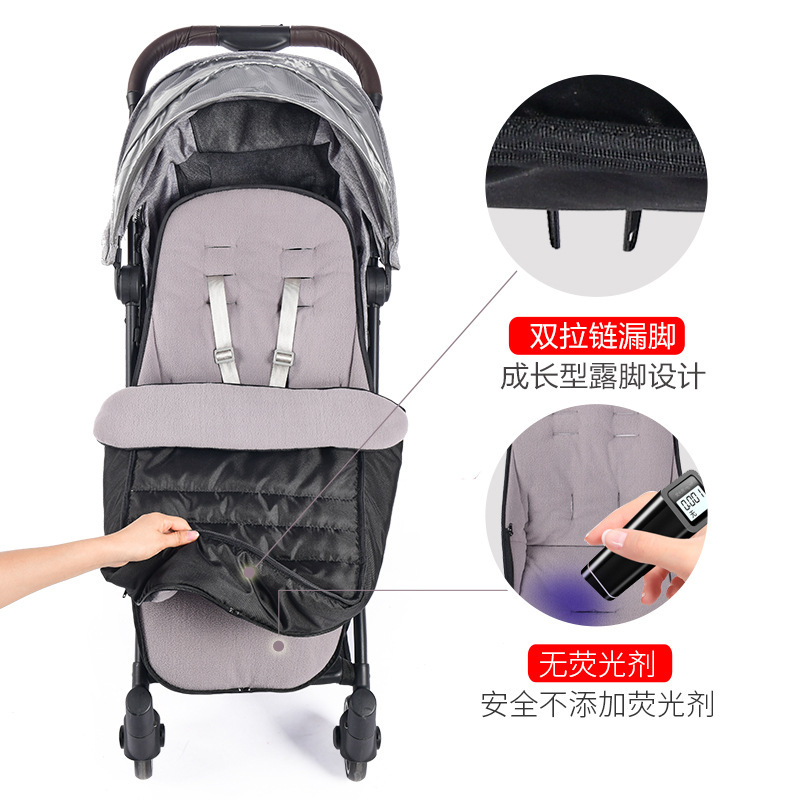 Saco de dormir para cochecito de bebé, cubierta cálida para pies, protector contra el viento grueso, protector contra el viento, almohadilla de algodón, cojín de invierno