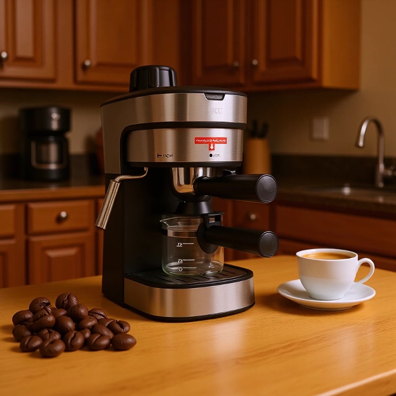 Máquina de café de acero inoxidable italiano máquina de café de presión de leche semiautomática hogar 3.5bar bomba hogar