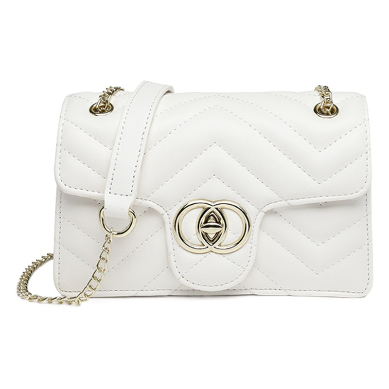 Bolso de mujer PU Bohao 2024 - Nuevo bolso de mensajero de comercio exterior, estilo pequeño de lujo con cadena, bolso cuadrado pequeño de un solo hombro