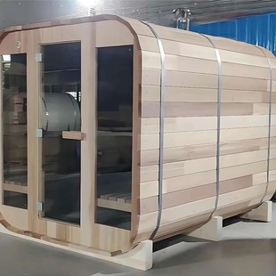 Traditional 4-8 People Outdoor Sauna Room with Wood Stove