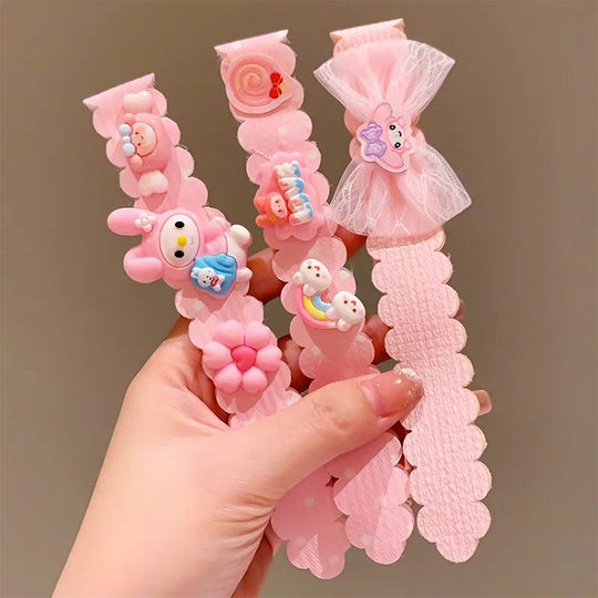 Children's Cute Kulomi Bangs Fragmented Hair Stickers Hair Accessories Girls Velcro Hair Strap for Little Girls Hair Strap Hair Accessories