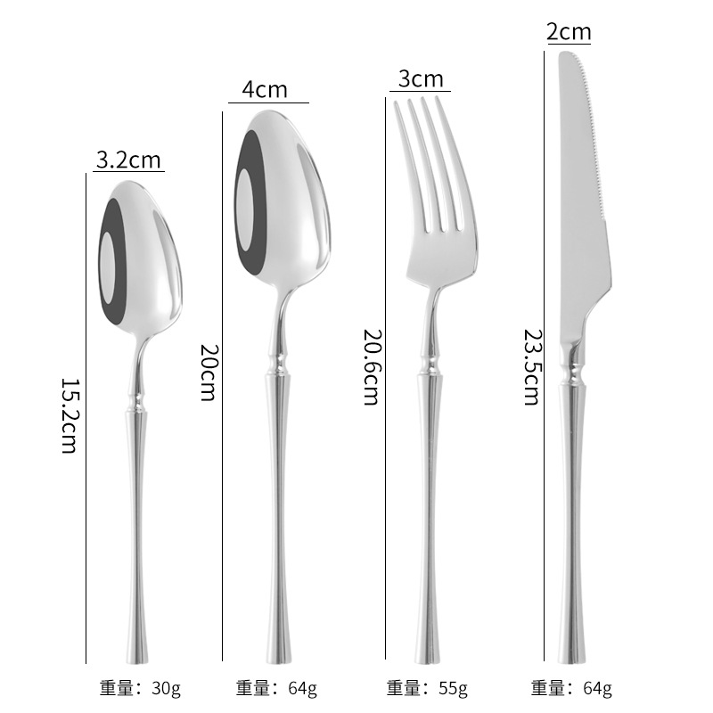 Vajilla occidental 304 cuchillo de acero inoxidable cuchillo y tenedor de cintura pequeña, tenedor y cuchara traje cuchillo de carne y tenedor postre europeo palillos vajilla