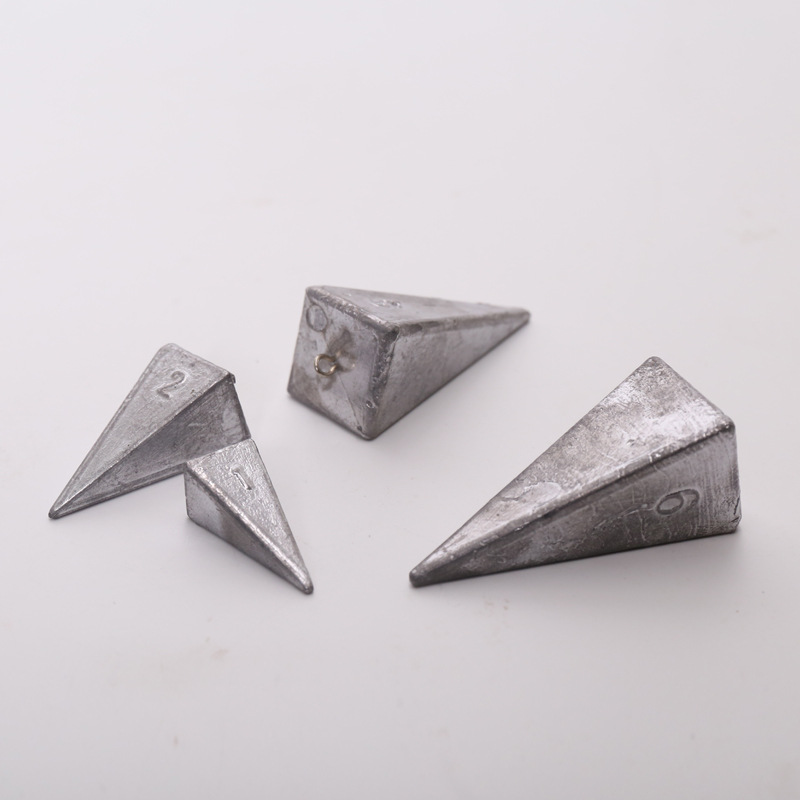 Transfronterizo pirámide colgante de plomo triángulo colgante de cuatro esquinas colgante de plomo OZ suministros de pesca con anillo de posicionamiento bajo el agua pesca en el mar