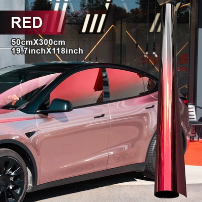 Popular Foreign Trade Product: Car Dual-Color Film, Car Window Sunshade Film, Solar Heat Insulation and Explosion-Proof Film, Car Gradient Dual-Color Film (Automotive Film) - 50300cm-gradient-black-and-red