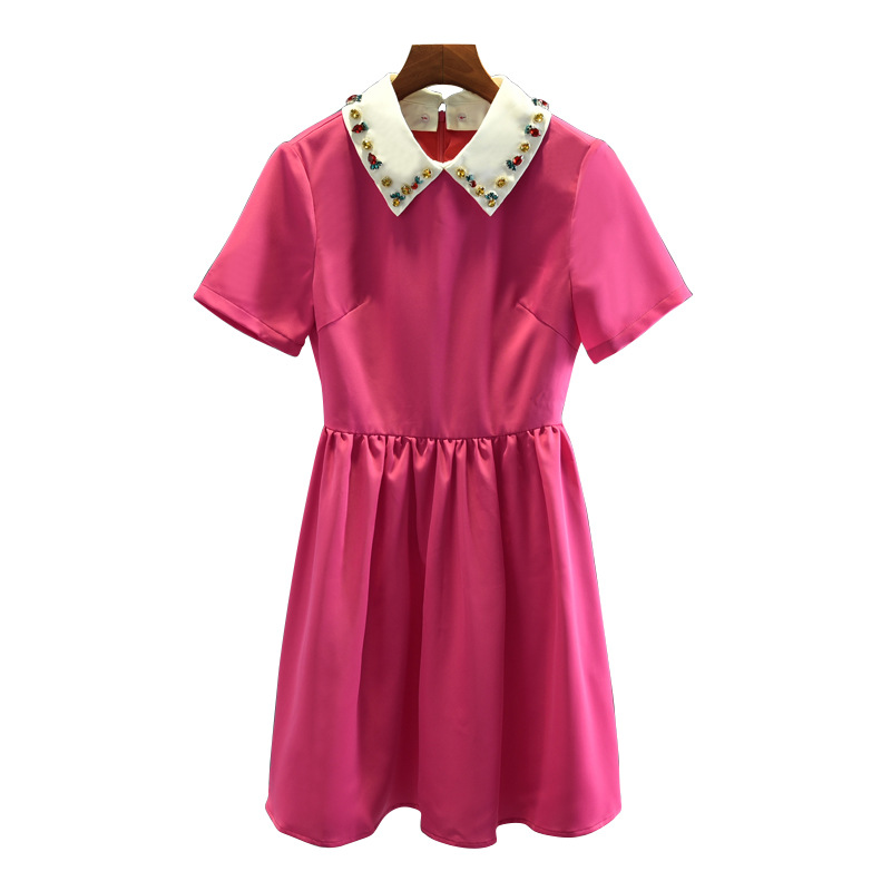 法式高档小众中长裙翻领夏季连衣裙气质高级南油高端女装批发货源