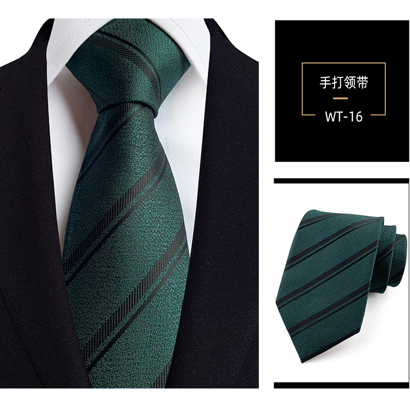 8cm mano corbata de poliéster de los hombres teñidos de hilo de rayas de desgaste formal profesional traje de negocios accesorios de fábrica en stock al por mayor