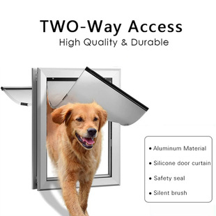 With Secure Lock Double Silicone Flaps Dog Door and Cat Door