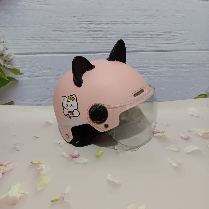쓰는 고양이 [연분홍과 흰색의 짧은 + 검은 고양이 귀]