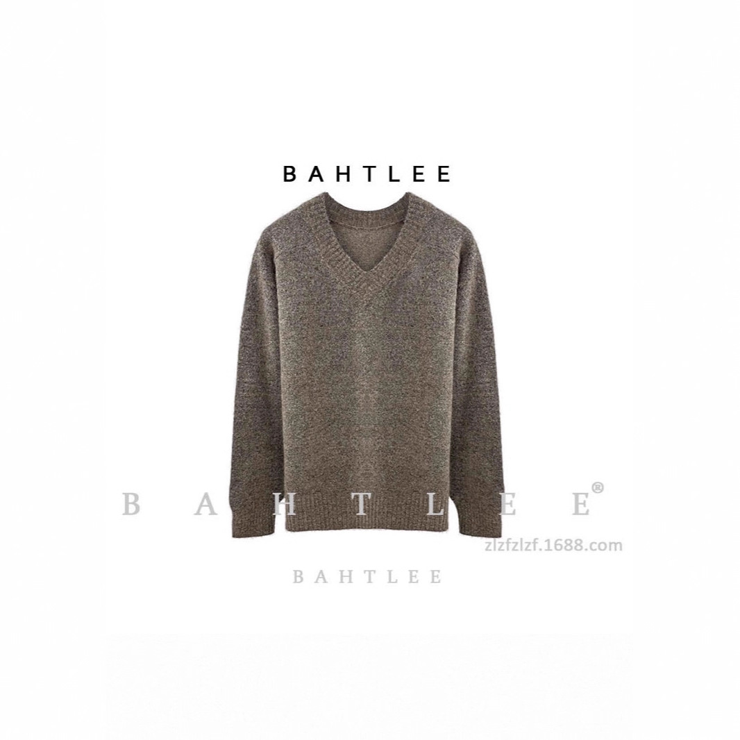 秋冬gann*款 super马海毛水洗拉毛超柔宽松V领圆领毛衣针织上衣