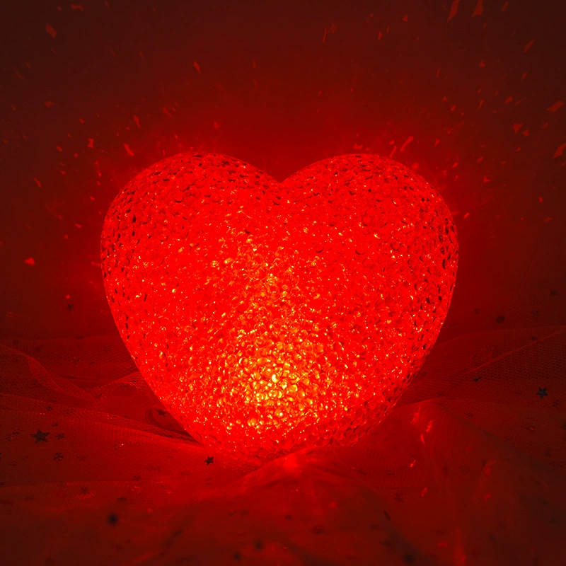 Сердечная LED ночник, 5 Вт, размеры 8–30 см, несколько цветов, эластичный ремешок