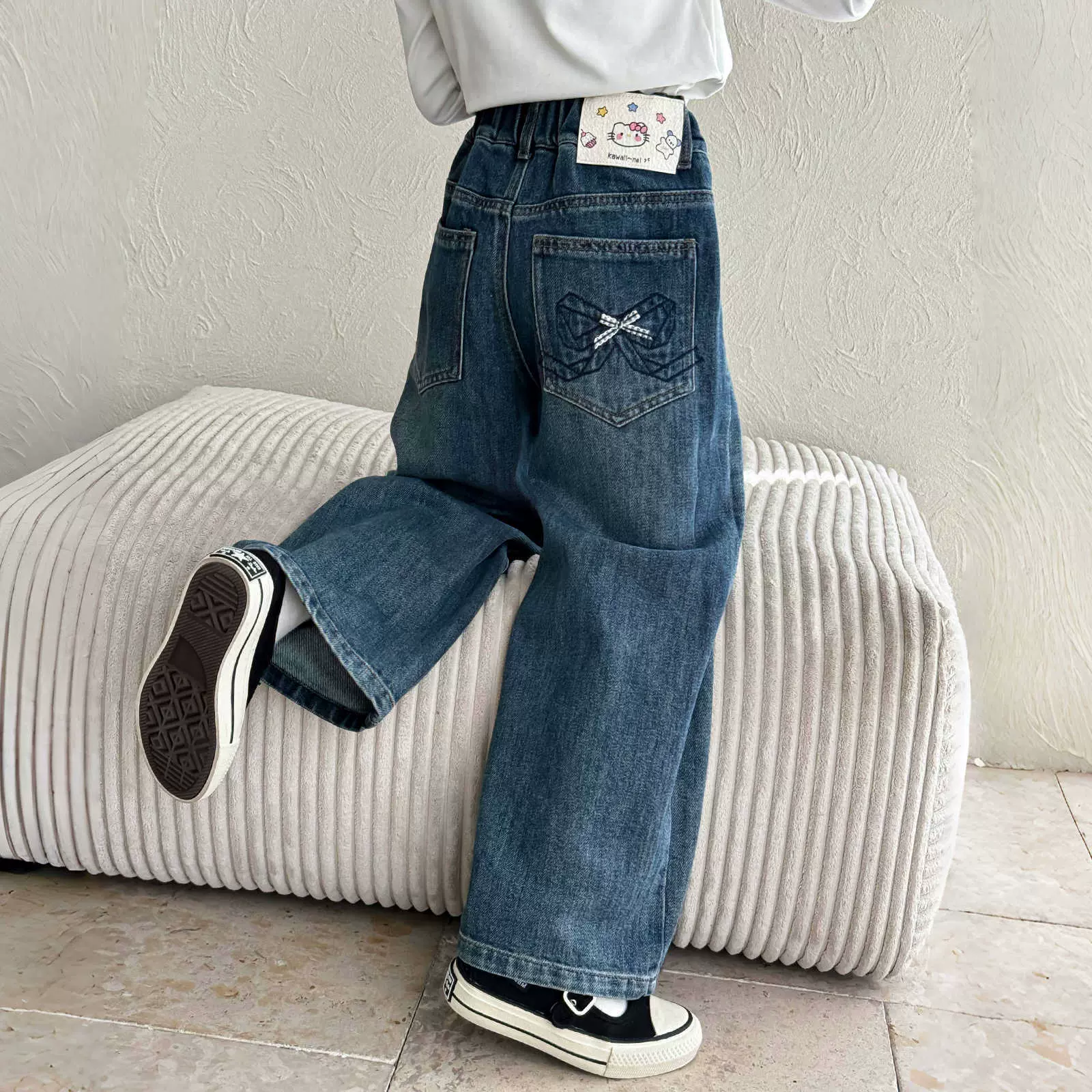 童装女童加绒裤子2025冬季新款儿童加厚休闲裤大童女孩秋冬牛仔裤