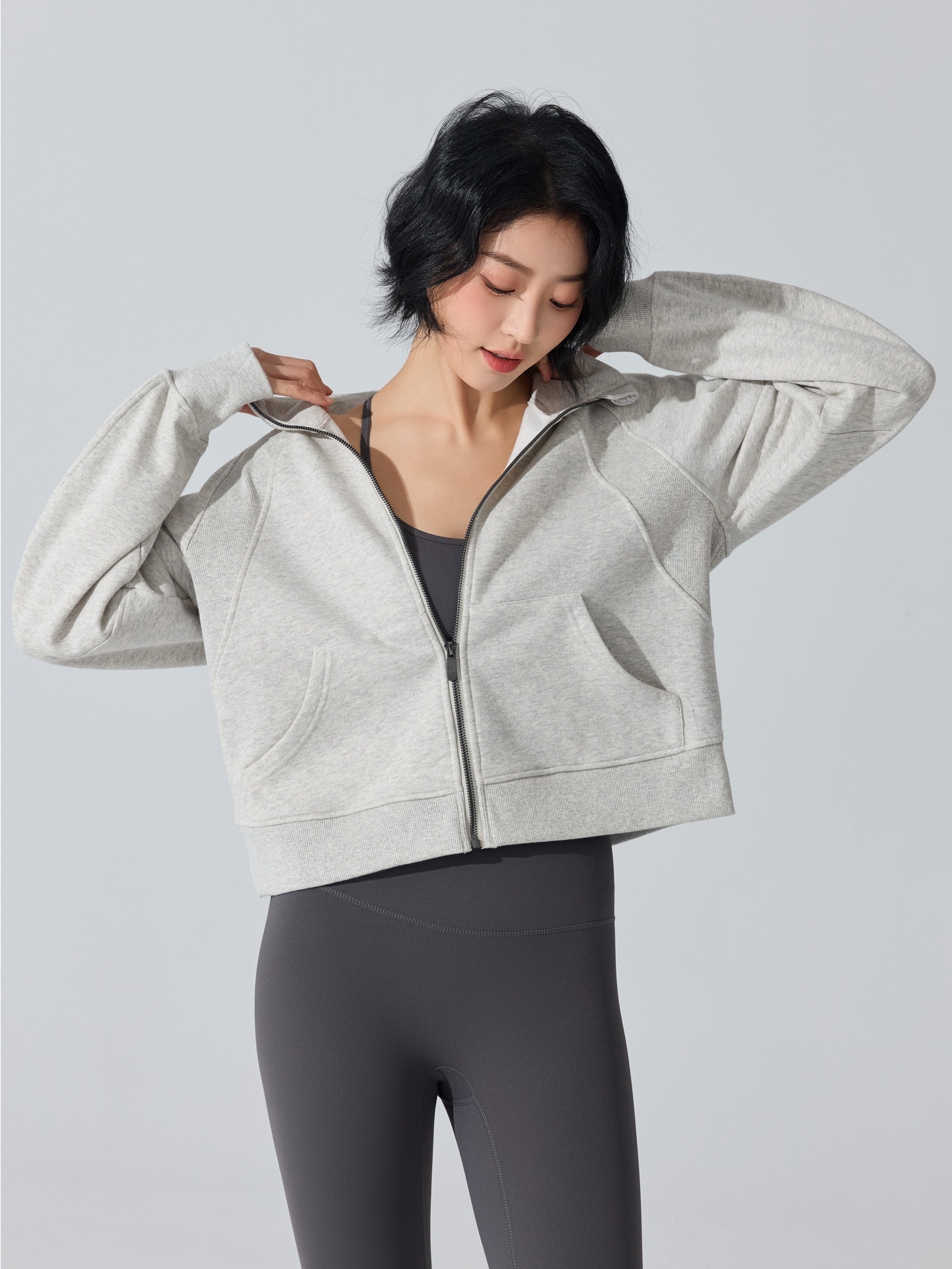 Europa y Estados Unidos sueltos transfronterizos jersey deportivo de cuello de pie abrigo de moda otoño y invierno abrigo mujer image 6