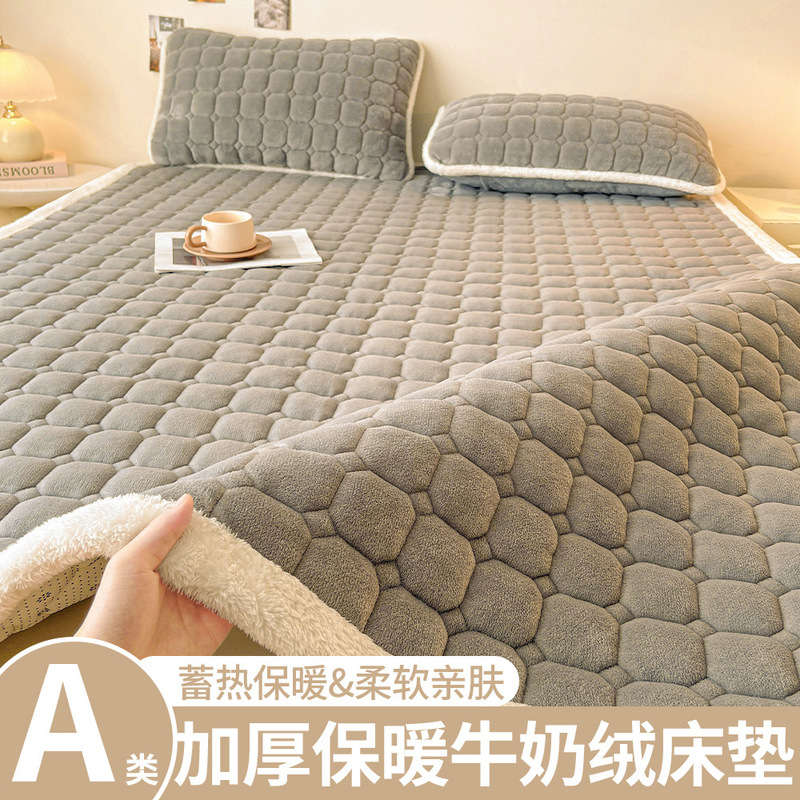 Winter Thickeneded Milk Velvet Mattress Home Bedroom Fleece-Lined Mat Class a Dormitory Single Foldableing Soft Mattress Mattress