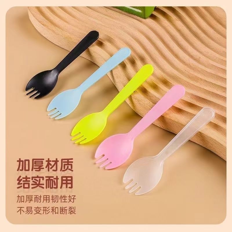 Five-color mixed forks and spoons (thickened and individually packaged)