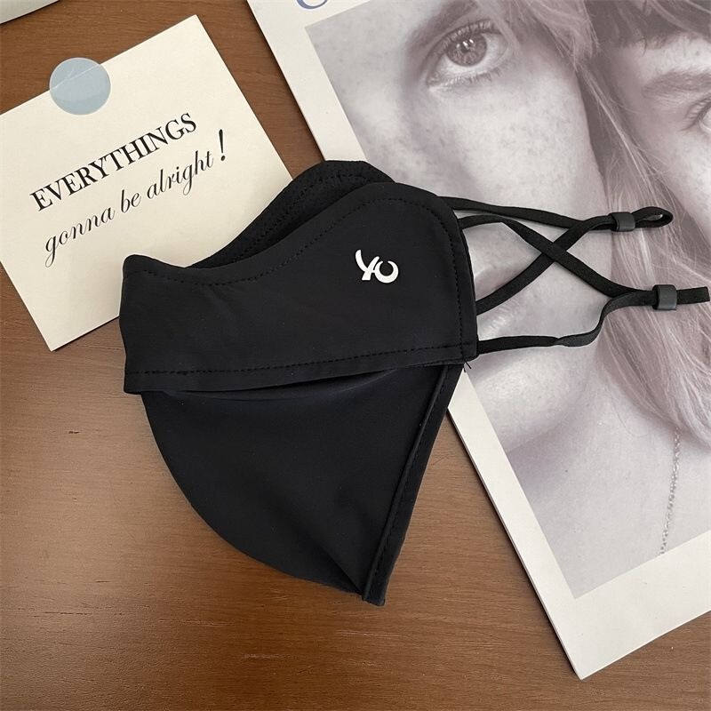 UPF50日焼け止めマスク女性夏紫外線防止薄い通気性の日よけ3d立体的な目の角の氷のマスク|undefined