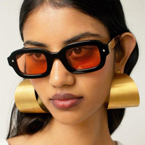 European and American sunglasses men's glasses retro high-end narrow-frame square sunglasses small-frame sunglasses for women