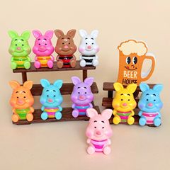 卡通小猪皮杰 盲袋萌粒diy饰品挂件钥匙扣公仔桌面小摆件树脂配件