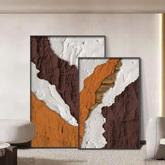High-end living room decorative painting, textured hallway mural, large-scale floor-to-ceiling artwork, modern minimalist sofa background wall hanging painting.