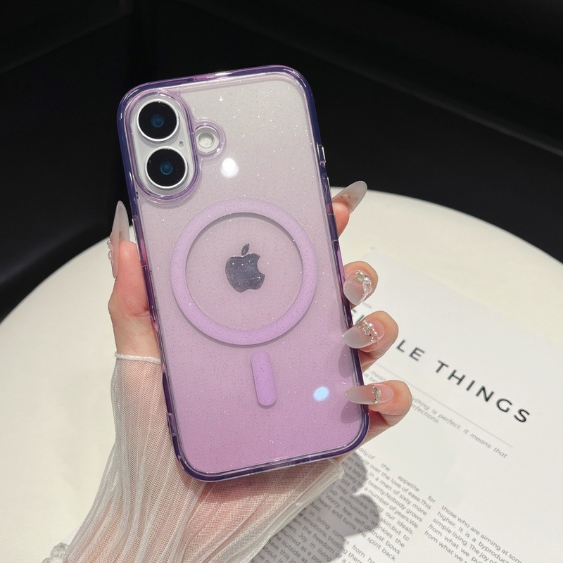 适用iphone17Promax手机壳星耀闪粉苹果17Magnetic磁吸壳金属按键|undefined