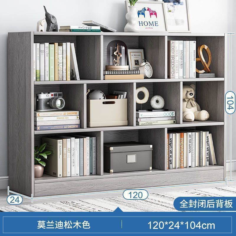 Estante de libros simple para el hogar contra la pared libre combinación multicapa de rejilla de almacenamiento estante de libros pintados para niños estante de libros bajo