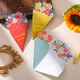父亲节贺卡花束祝福卡立体创意花朵造型生日教师节礼品礼物卡卡片