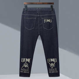 春款高弹力防褪色面料**松紧腰大码牛仔裤9870款图片色有吊牌貂皮